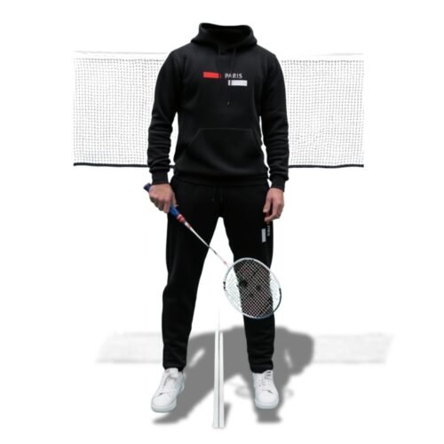 Black Color – Paris Men Hoodie and Pant Set – Stylish winter outfit by Garmrnts point